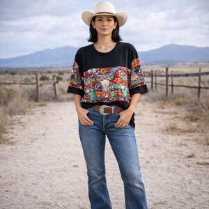 SOUTHERN STITCH LONGHORN WESTERN GRAPHIC T-SHIRT TOP SIZE 2X NWT